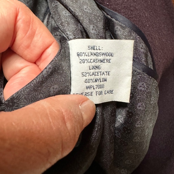 Anne Klein Size 12 plum color wool /cashmere classic coat - Picture 7 of 7